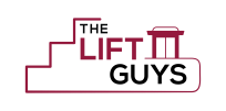 A logo with the text the lift guys written on it.